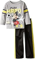 Disney Boys' 2 Piece Mickey Play Hard Tricot Pant Set