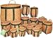 Outdoor Camping Hiking Fishing Finely Woven Pack Baskets With Green Web Straps And Metal Rivets And Comes In 3 Assorted Sizes 15"-4.5" (Excellent Decorating Idea) Set Of 17