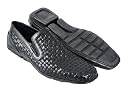 TARYN ROSE ADE Mens Black Italian Loafers Shoes