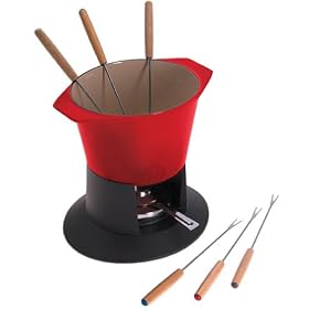 Le Creuset Enameled Cast-Iron 1-3 4-Quart Fondue Pot, Cherry by Le Creuset