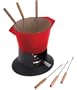 Le Creuset Enameled Cast-Iron 1-3/4-Quart Traditional Fondue Pot, Cherry