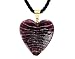 Gold Overlay Sterling Silver Purple Murano Heart Pendant w/ Black Twisted Cord