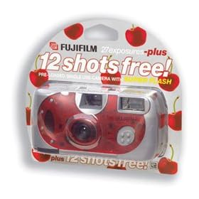 Fuji Cherry Disposable Camera with Extra-large Viewfinder Flash-range 1-5m 39 Exposures Ref P10GDE8120A