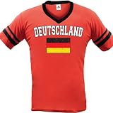 Deutschland Flag International Soccer Ringer T-shirt, Germany Soccer Mens Ringer T-shirt
