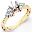 14Kt Yellow Gold Diamond Engagement Ring Semi-Mount Setting