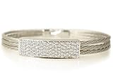 18K White Gold Identification Bracelet with Diamonds