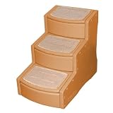 Pet Gear Easy Step III Pet Stairs, 3-step/for cats and dogs up to 150-pounds, Tan