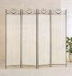 4 Panel Folding Black Metal Screen Room Divider New