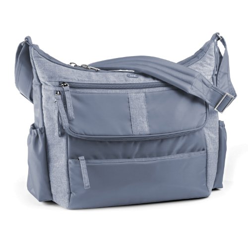Lug Travel HULA HOOP Baby Diaper Carry All Messenger Bag in FOG GREY GRAY (actual color of bag is darker than what is pictured)