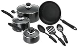 WearEver Clear Comfort 10-Piece Cookware Set Black Aluminum Exterior