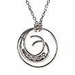 Double Coil Diamond Pendant Necklace