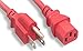 Micro Connectors UL Approved 6ft 18AWG 10 Amp Power Cord (NEMA 5-15P/ C13) - Red (M05-113ULR)