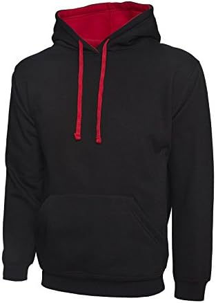 North West Wholesalers Men's Premium Contrast Hooded Sweatshirt 3XL Black/Red
