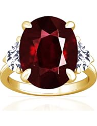 14K Yellow Gold Oval Cut Ruby Three Stone Ring