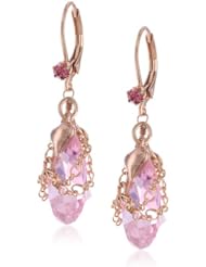 Betsey Johnson "Rose Gold Boost" Briolette Crystal Drop Earrings