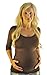 Mommylicious Black and Tan Striped Seamless Scoop Neck Maternity Top (Black Tan Striped)