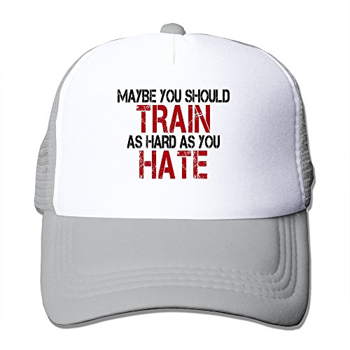 GLK300 Men's Maybe You Should Train As Hard As You Hate Baseball-caps Hats Ajustalbe 17-23 Inches Ash