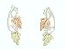 Jewelry : Authentic Classy Black Hills Gold & Sterling Silver Two Leaf Post Earrings
