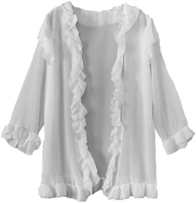 Women's Elbow Sleeve Sun-protective Clothing Plus Size SHTG22(White,4X)