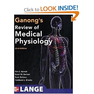 Click here to buy Ganong's Review of Medical Physiology, 23rd Edition (LANGE Basic Science) by Kim E. Barrett, Susan M. Barman, Scott Boitano, and Heddwen Brooks.