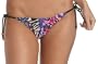 Jessica Simpson Women's Floral Mix And Match String Bottom Bikini Bottom,Black/Multi,Medium