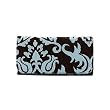 Belvah Quilted Damask Blue/Brown Wallet (7.5x4x1) ~ Belvah