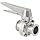 Dixon B5101S150CC-C Stainless Steel 316L Butterfly Valve with Trigger Handle and Silicone Seal, 1-1/2" Tube OD