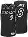 NBA Men's Miami Heat LeBron James Black-Black-White Swingman Jersey (Black/White, Large)