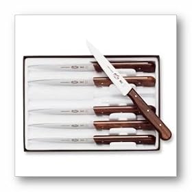 Victorinox 4-3/4-Inch Wavy-Edge Spear-Tip Steak Knife, Set of 6, Rosewood Handles