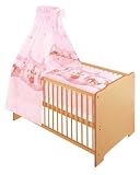 Julius Z&ouml;llner 5440015812 - Komplettbett Kuschelb&auml;r rosa mit Bett Penny natur