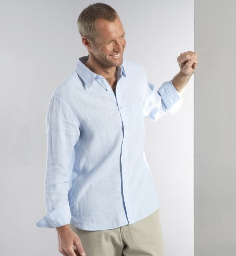 Big & Tall Blue Harbour Pure Linen Long Sleeve Chambray Shirt
