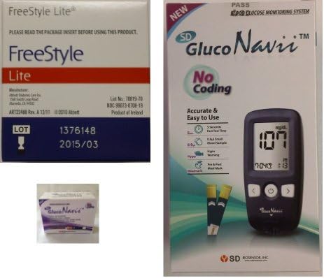 Freestyle Lite 50 Count With GlucoNavii Meter & Strips