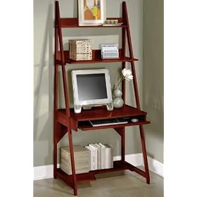 Torrence Large Ladder Computer Desk, LARGE, DARK WALNUT