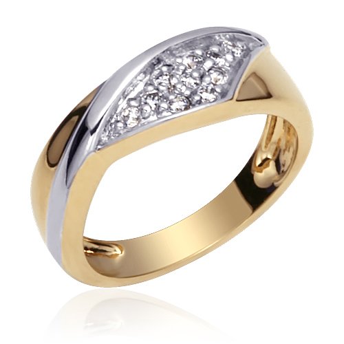 Buy Aesthetic Grace: Gold Vermeil Two-Toned Engagement Ring with CZ Diamond online at Discounted New and Used prices. Delivered to your door with Off-The-Bookshelf.