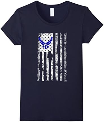 Women's Air Force US Flag Shirt Medium Navy