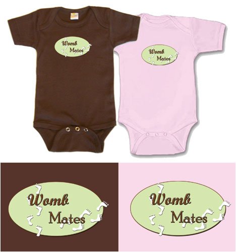 Baby Twin Boy/Girl Gift Set, Choose from Size 0-18 mo (Includes 2 Bodysuits)