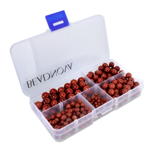 Beadnova-Natural-Healing-Red-Brown-Gold-Golden-Sandstone-Gemstone-Round-Loose-Beads-340-pcs-410mm-Box-Set
