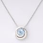 Oval Silver and Blue Topaz Necklace
