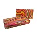 Checkbook Wallets - Womens Retro Multi Colored Stripes Fatty Flat Wallet w/ Checkbook Cover (Pink)