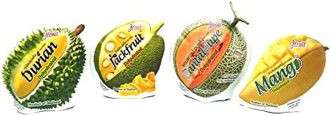Dehydrated Products Fruit Snacks ''J Fruit 1 Pack'' (4 Piece/ Mango, Durian, Jackfruit, Cantaloupe 2.29 Oz.)