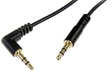 StarTech.com MU3MMSRA Slim 3.5mm to Right Angle Stereo Audio Cable - M/M (3 Feet)