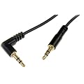 StarTech.com 3 feet Slim 3.5mm to Right Angle Stereo Audio Cable - M/M