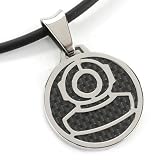 Invicta Carbon Fiber Diver Charm Rubber Cord Necklace