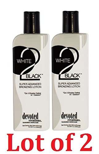 2 BOTTLES OF Devoted Creations White 2 Black Supre Advanced Bronzer Tanning Lotion