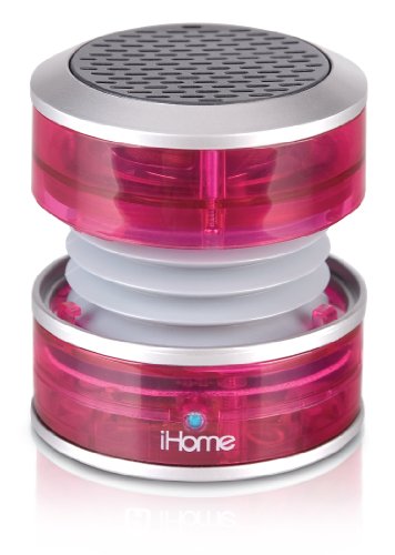 iHome iHM60PT Rechargeable Mini Speaker (Pink Translucent)