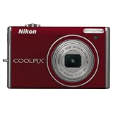 Nikon Coolpix S640 12.2MP Digital Camera with 5x Wide Angle Optical Vibration Reduction (VR) Zoom and 2.7-inch LCD (Velour Red)