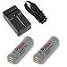 GTMax 2x Replacement Lithium-Ion Battery + Travel AC Charger with Car Adapter for Canon PowerShot ELPH 510 HS, ELPH 520 HS, ELPH 530 HS, ELPH IXUS 1000 HS/SD4500 IS Digital Cameras