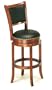 Soft Leather Swivel Bar Stool with Leather Backrest in Cherry Finish