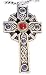 LARGE Silver CELTIC CRUX CROSS Crystal Pendant Necklace
