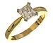 18ct Yellow and White Gold Ladies Single Stone Diamond Princess Cut Ring